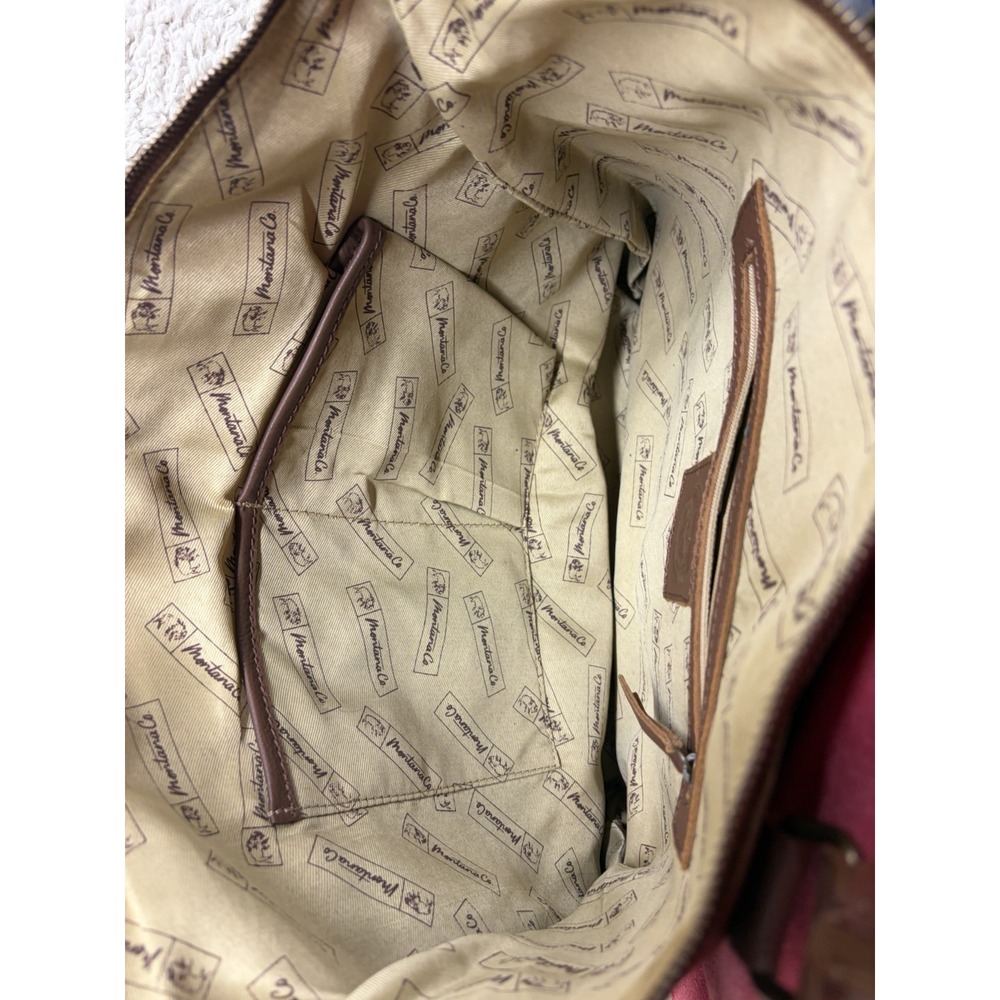 Montana Co Brown Woven Faux Leather Shoulder Bag Purse EUC - Picture 8 of 10
